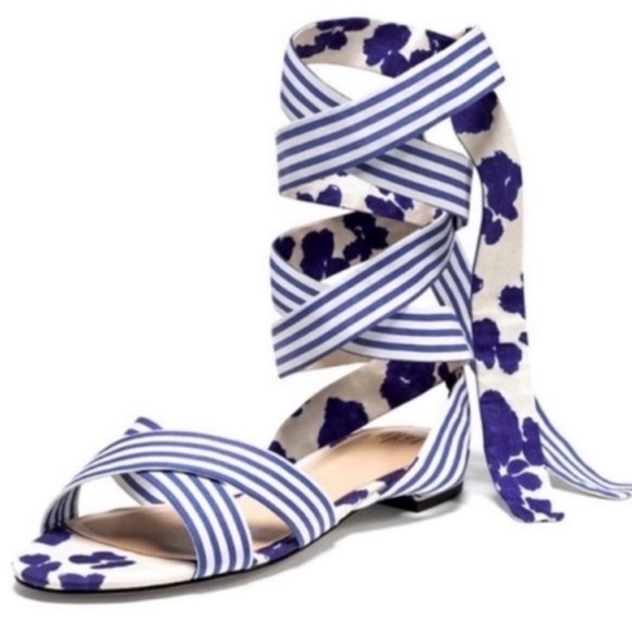 Cabi blue and white strap sandals Sz10 - Picture 7 of 8